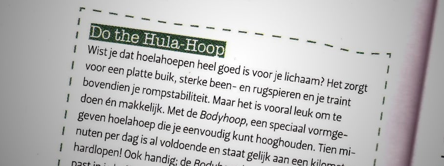 Bodyhoop in de Margriet