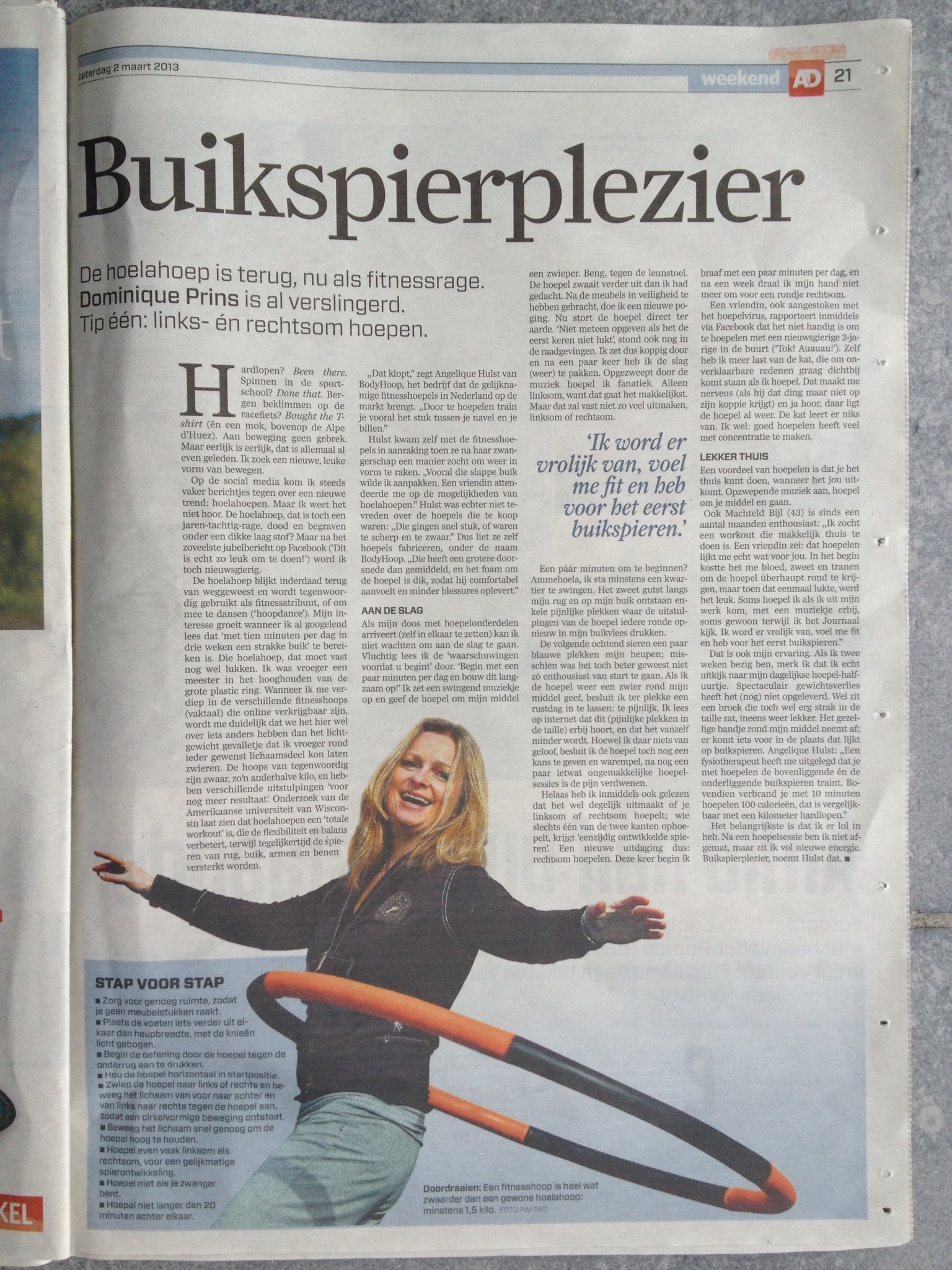 artikel over Bodyhoop in het ad